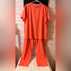 Vibrant Coral Women's Loungewear Set